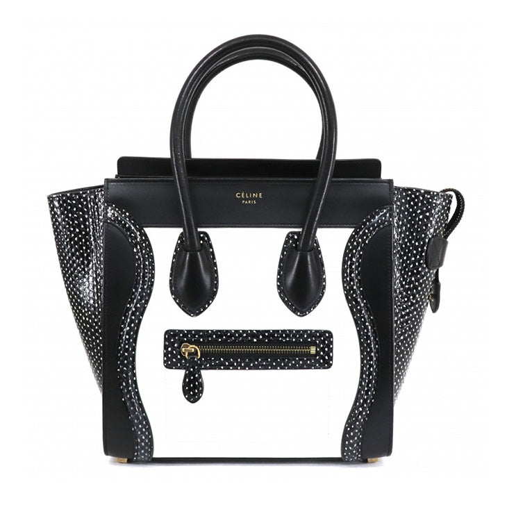 CELINEラゲージ マイクロ ホワイト/ブラック バイカラー セリーヌ