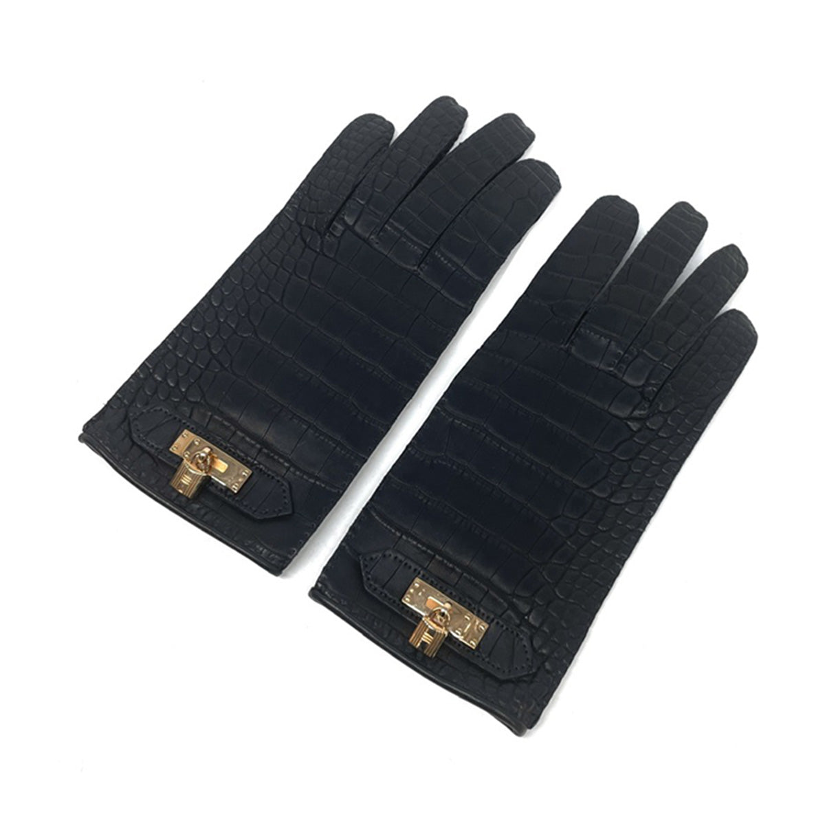 エルメス 革手袋 ソヤ ケリー 黒 レザーグローブ HERMES HERMES