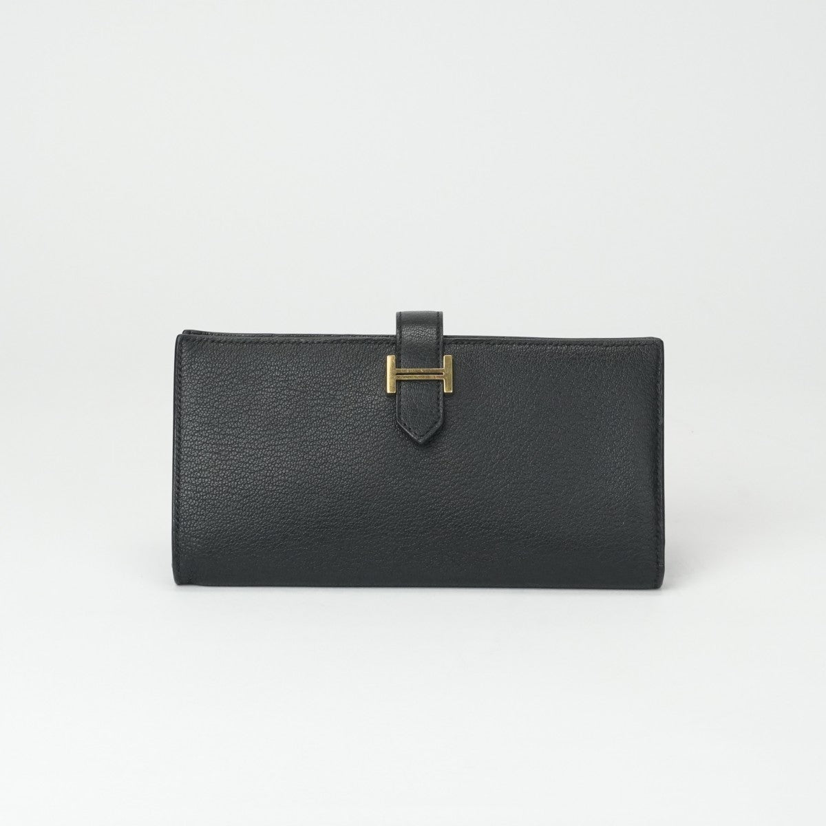 エルメス HERMES べアンスフレ ブラック シェーブル 長財布