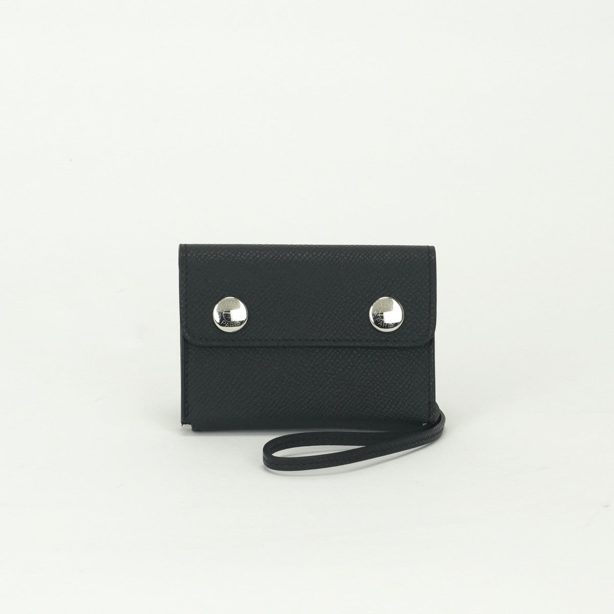 エルメス HERMES エルメスナップ エルメ スナップ カードケース カード入れ パスケース エプソン ノワール Noir ブラック Black 黒 シルバー金具 ヴォーエプソン コンパクト財布　ミニ財布 エルメス HERMES エルメスナップ エルメ スナップ カードケース カード