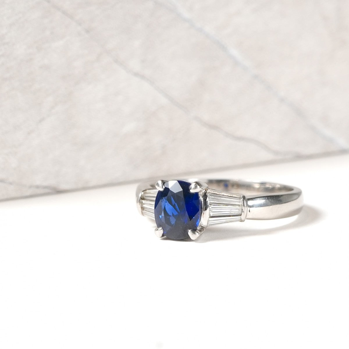 サファイア 1.07ct ダイヤモンド 0.33ct Pt900 リング 指輪 – H3