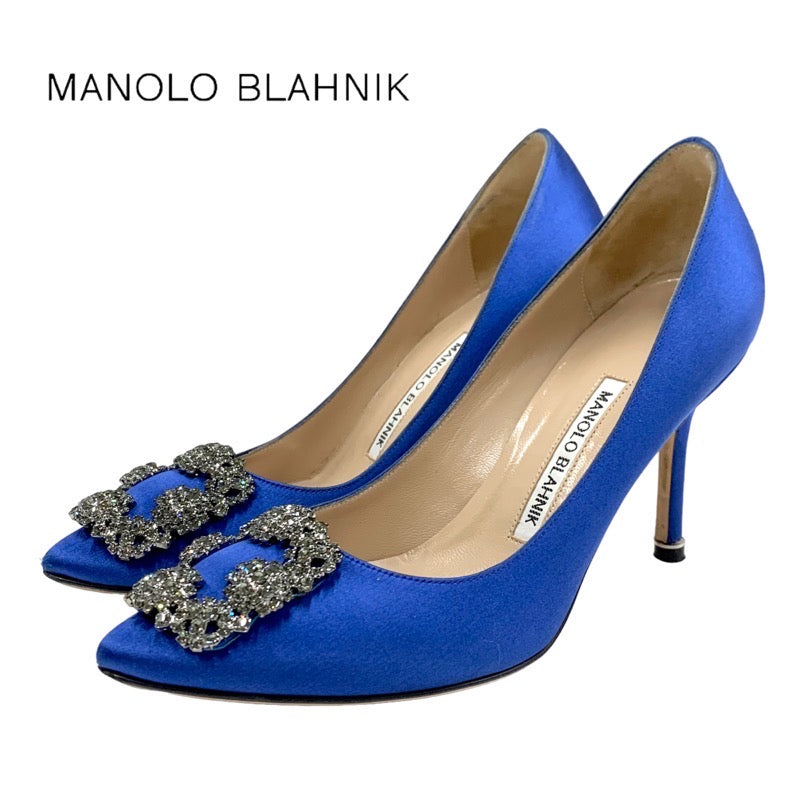 素材マノロブラニク MANOLO BLAHNIK ハンギシ フラットパンプス