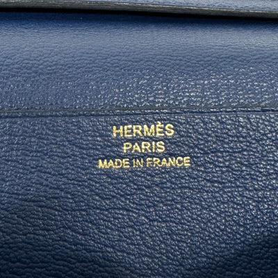 エルメス HERMES ベアンスフレ ベアン スフレ 財布 長財布 ロングウォレット オーストリッチ ブルー 青 ゴールド金具 エキゾチック