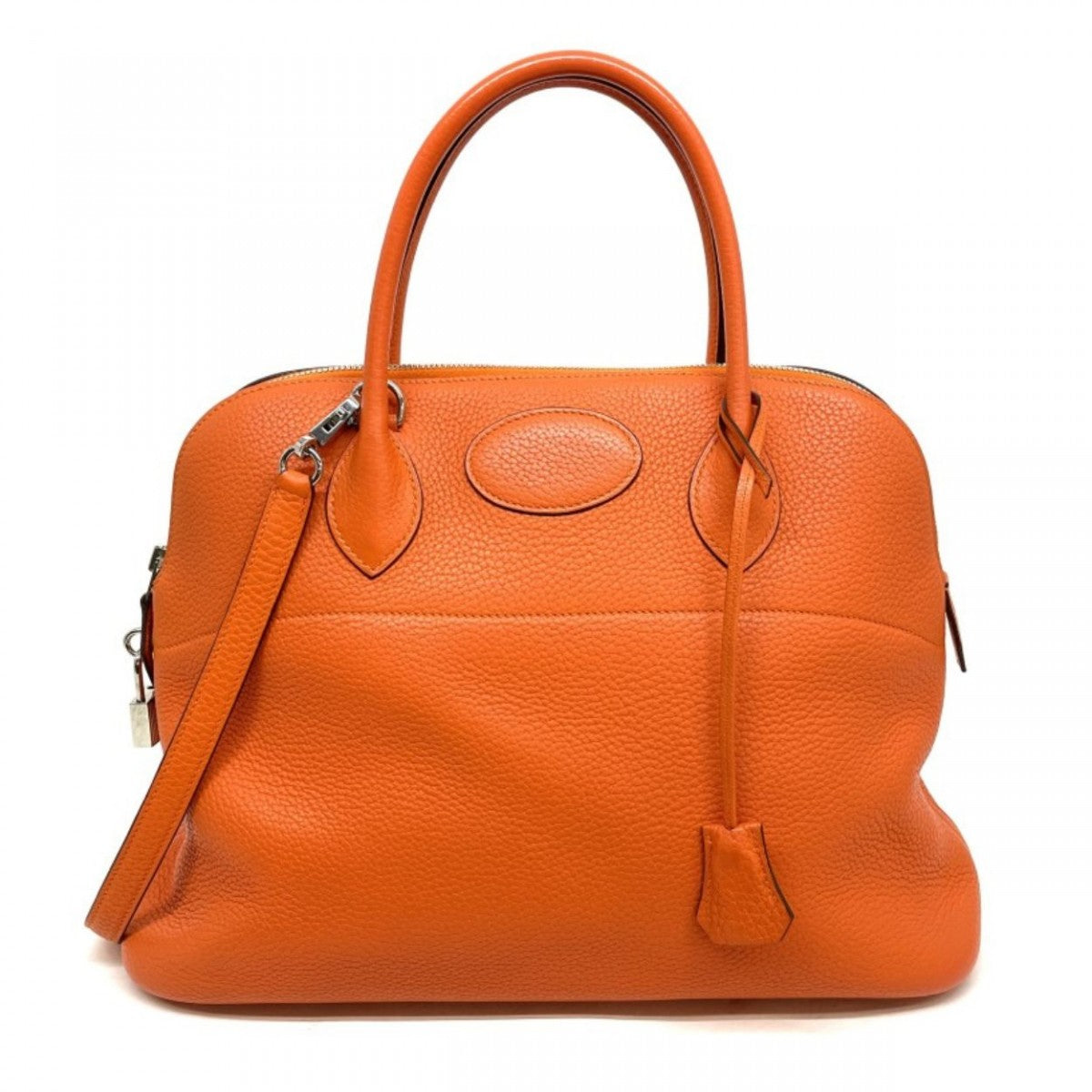 HERMES HERMES Bolide 35 Bolide 35 Torillon Clemence Orange Silver Hardware Handbag