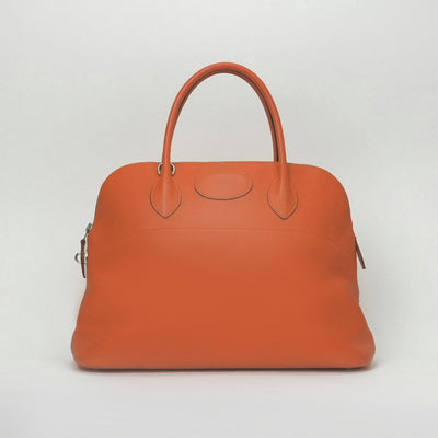 HERMES 爱马仕 Bolide 35 Bolide 35 Torillon Clemence橙色银硬件手袋
