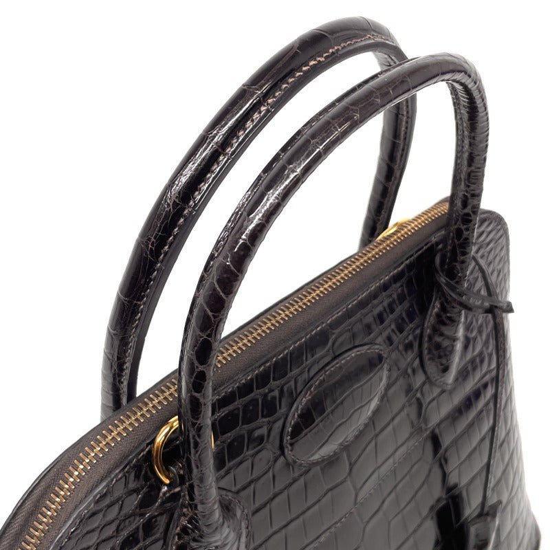 HERMES HERMES Bolide 31 Bolide 31 Bag, Tote Bag, Shoulder Bag, Polosus, Crocodile, Cocaon, Dark Brown, Brown, Gold Fittings