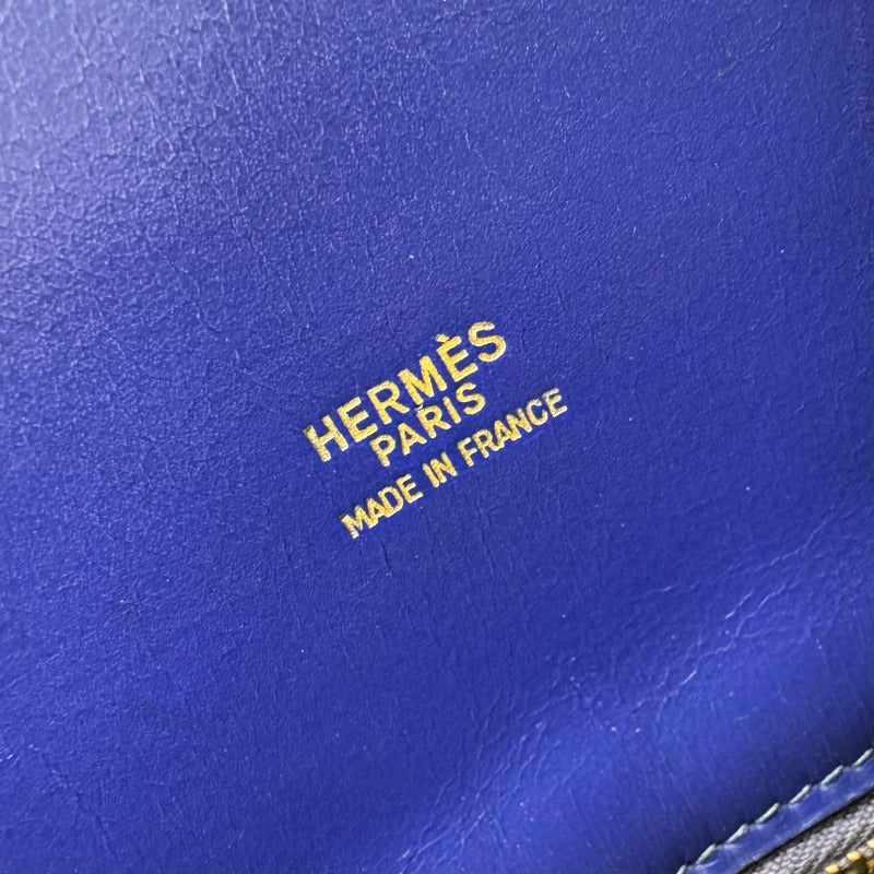 エルメス HERMES ケリースポーツGM ケリースポーツ GM バッグ ショルダーバッグ ボックスカーフ ブルー 青 ゴールド金具
