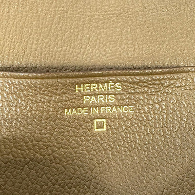 HERMES 爱马仕 B?arn soufflet Bearn soufflet 钱包长钱包长钱包鳄鱼鳄鱼棕色金色硬件
