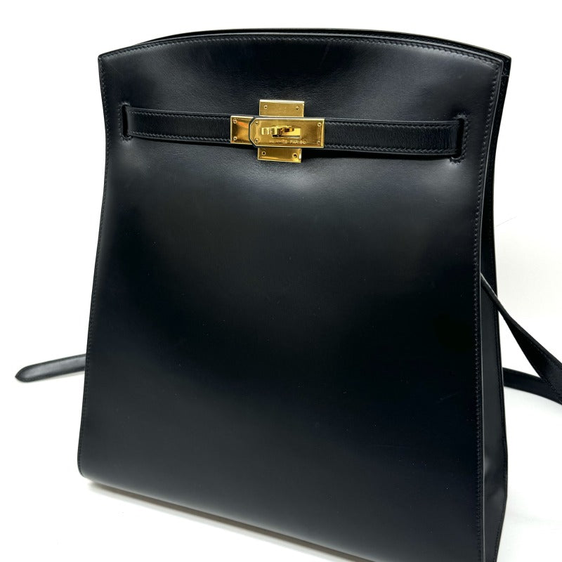 HERMES HERMES Kelly sport GM Kelly sport GM Bag Shoulder Bag Box Calf Noir Black Gold Metal Fittings