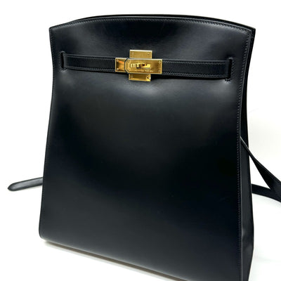 HERMES HERMES Kelly sport GM Kelly sport GM Bag Shoulder Bag Box Calf Noir Black Gold Metal Fittings