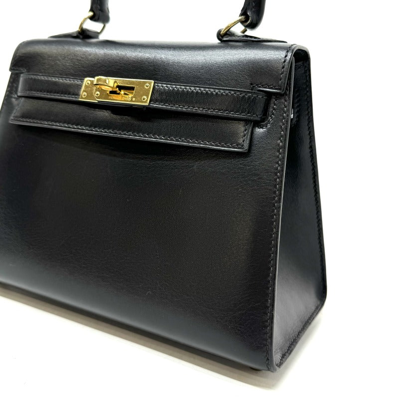 HERMES HERMES Kelly 20 Kelly 20 Mini kelly Bag, Tote Bag, Shoulder Bag, Box Calf, Noir, Black, Gold Fittings