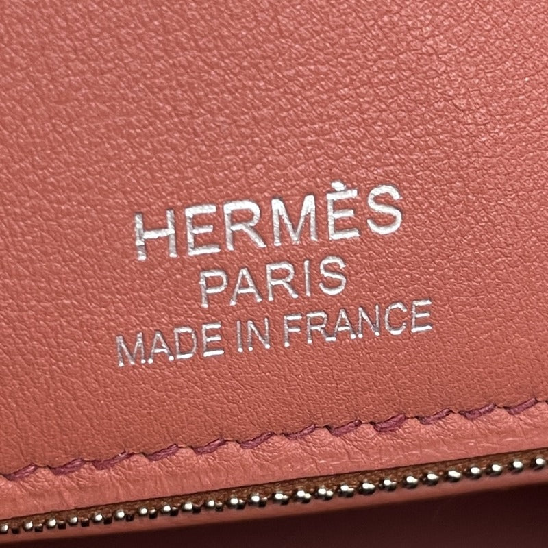 HERMES 헤르메스 Birkin 35 guilloche Birkin 35 가방, 토트 백, 신속한, 분홍색, 갈색, 은색 피팅, Vo Swift