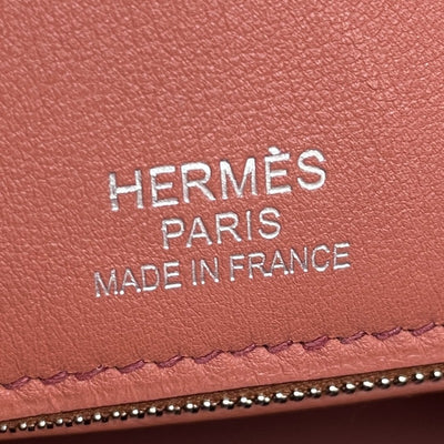 HERMES 爱马仕 Birkin 35 guilloche Birkin 35 包，手提袋，迅速，粉红色，棕色，银色配件，vo swift