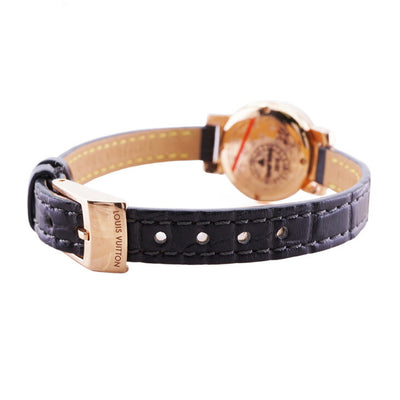 LOUIS VUITTON Louis Vuitton Tambour 시계 손목 시계 핑크 골드 다이아몬드 가죽