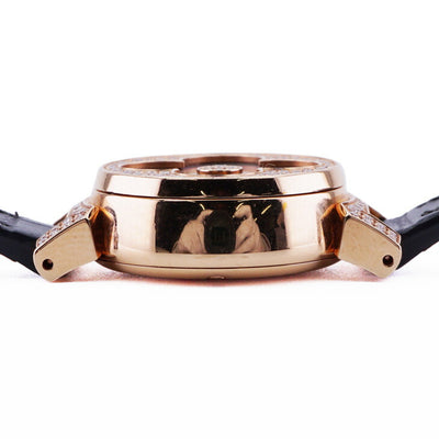 LOUIS VUITTON Louis Vuitton Tambour 시계 손목 시계 핑크 골드 다이아몬드 가죽