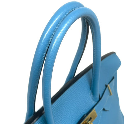 HERMES HERMES Birkin 35 Birkin 35 Tote bag Toryon Clemence Turquoise Blue Blue Gold hardware