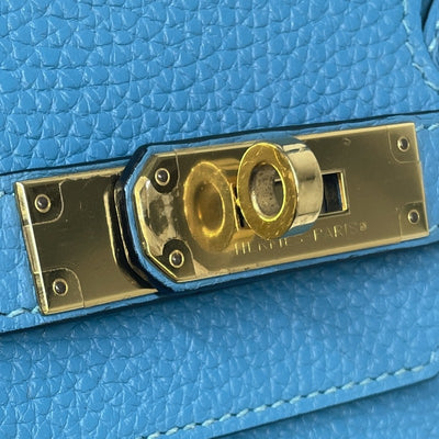 HERMES HERMES Birkin 35 Birkin 35 Tote bag Toryon Clemence Turquoise Blue Blue Gold hardware