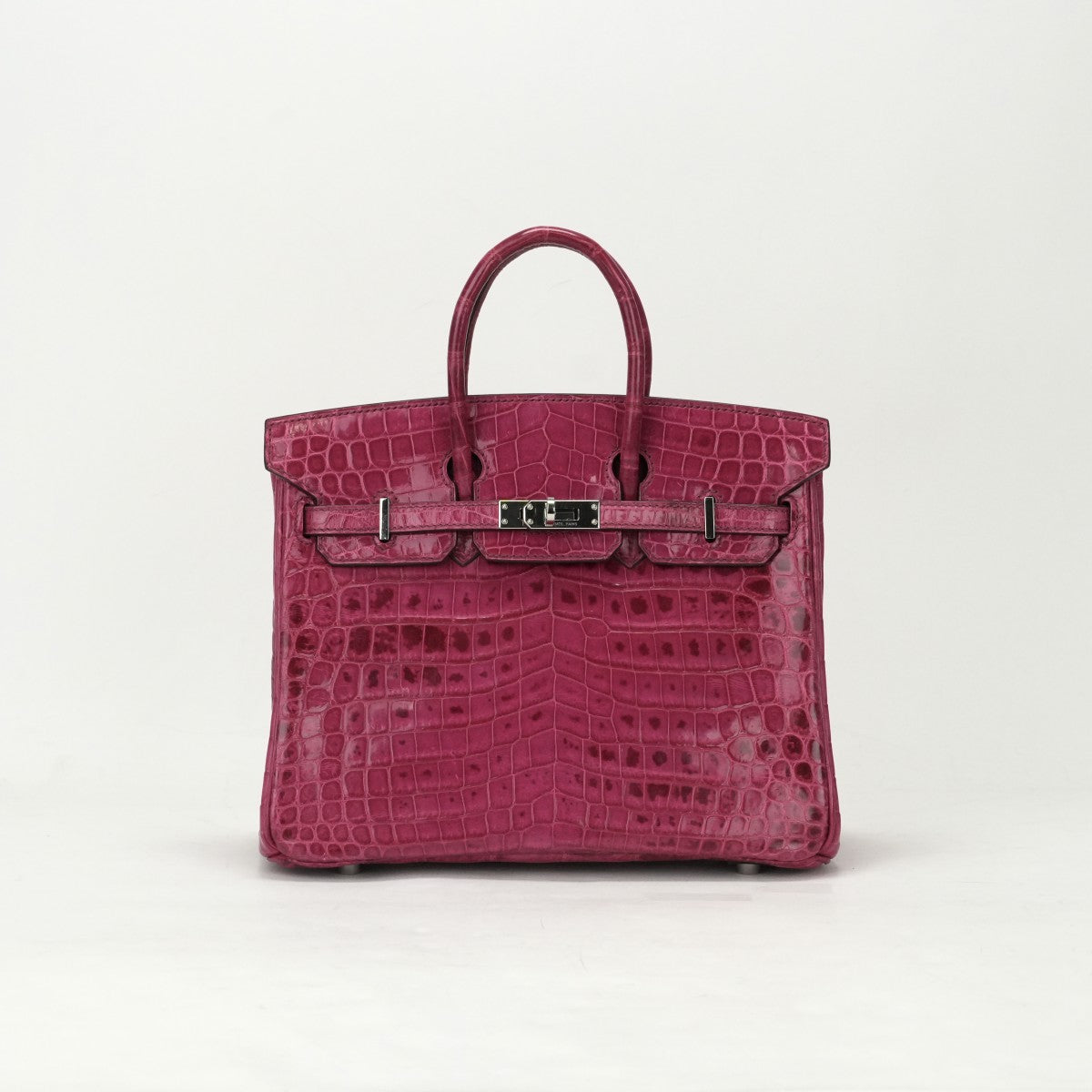 HERMES HERMES Birkin 25 Birkin 25 Bag Tote Bag Nilotticus Lise Crocodile Rose Cheherazade Pink Silver Metal Fitting Exotic