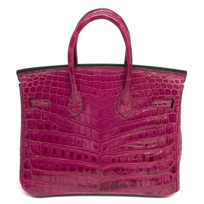 HERMES 헤르메스 Birkin 25 Birkin 25 가방 토트 가방 Nilotticus Lise 악어 장미 Cheherazade Pink Silver Metal Fitting Exotic