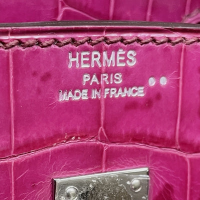 HERMES 헤르메스 Birkin 25 Birkin 25 가방 토트 가방 Nilotticus Lise 악어 장미 Cheherazade Pink Silver Metal Fitting Exotic