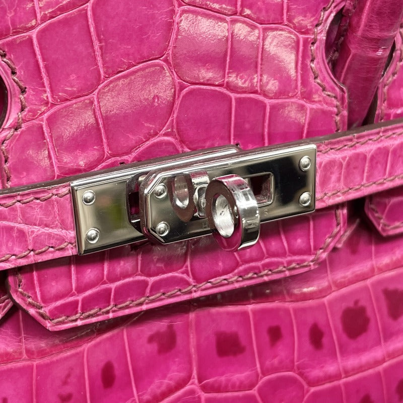 HERMES HERMES Birkin 25 Birkin 25 Bag Tote Bag Nilotticus Lise Crocodile Rose Cheherazade Pink Silver Metal Fitting Exotic