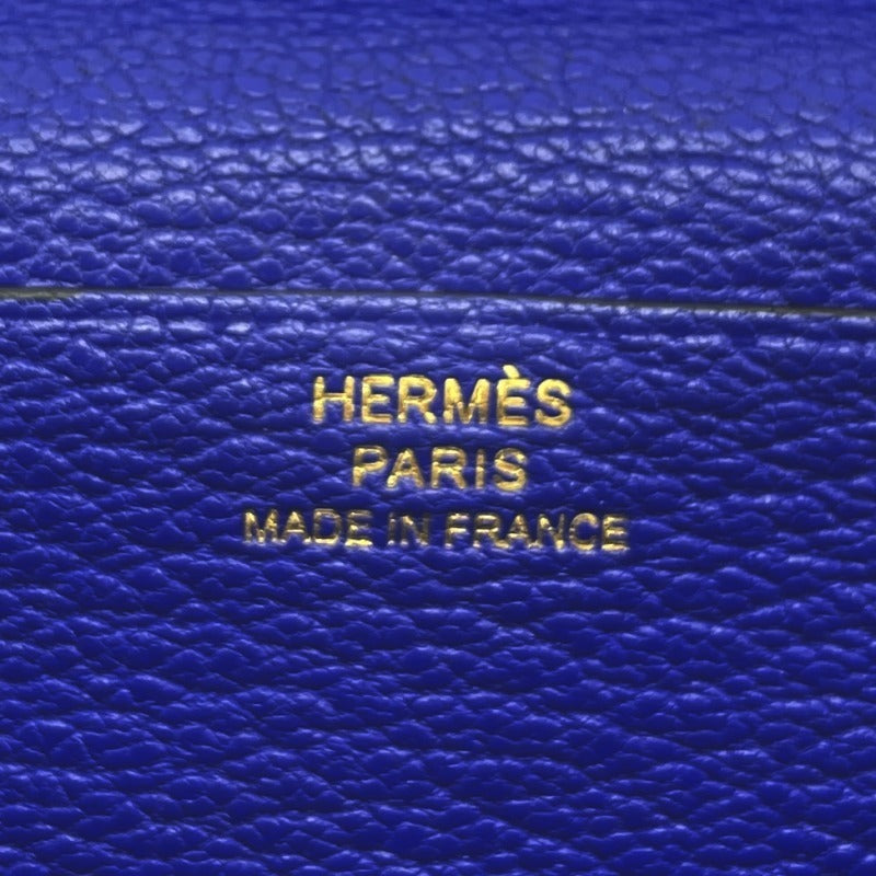 HERMES 爱马仕 B?arn soufflet Bearn soufflet 钱包长钱包长钱包 Chevre mysore 蓝色电蓝色金色硬件剃须