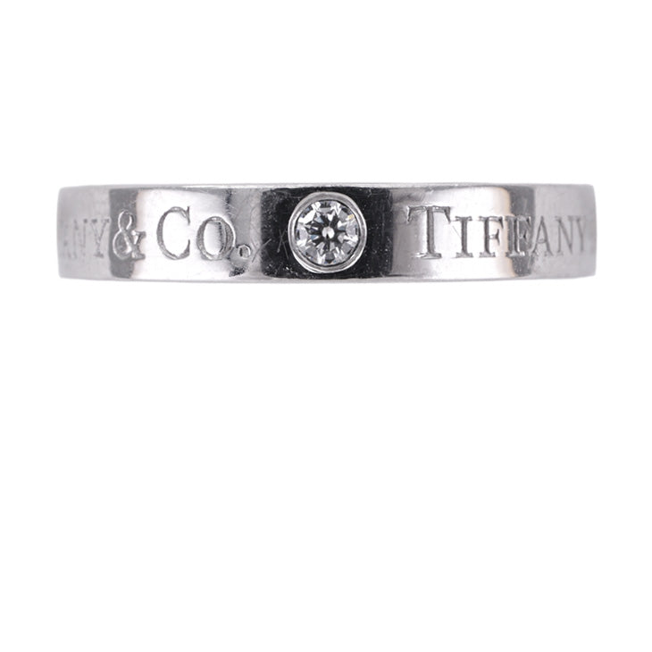 Tiffany & Co. TIFFANY&Co. Band Ring Flat Band Ring T&CO. Wedding Ring Diamond Ring Marriage Ring Platinum