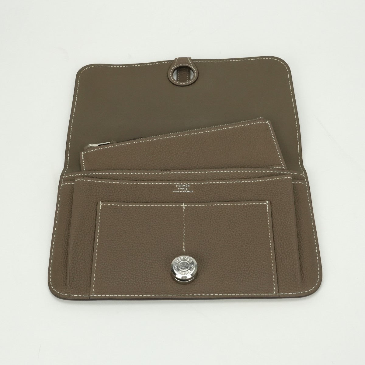 エルメス HERMES ドゴンGM ドゴン GM ドゴンデュオ 財布 長財布 ロングウォレット トリヨンクレマンス エトゥープ Etoupe グレー gray シルバー金具