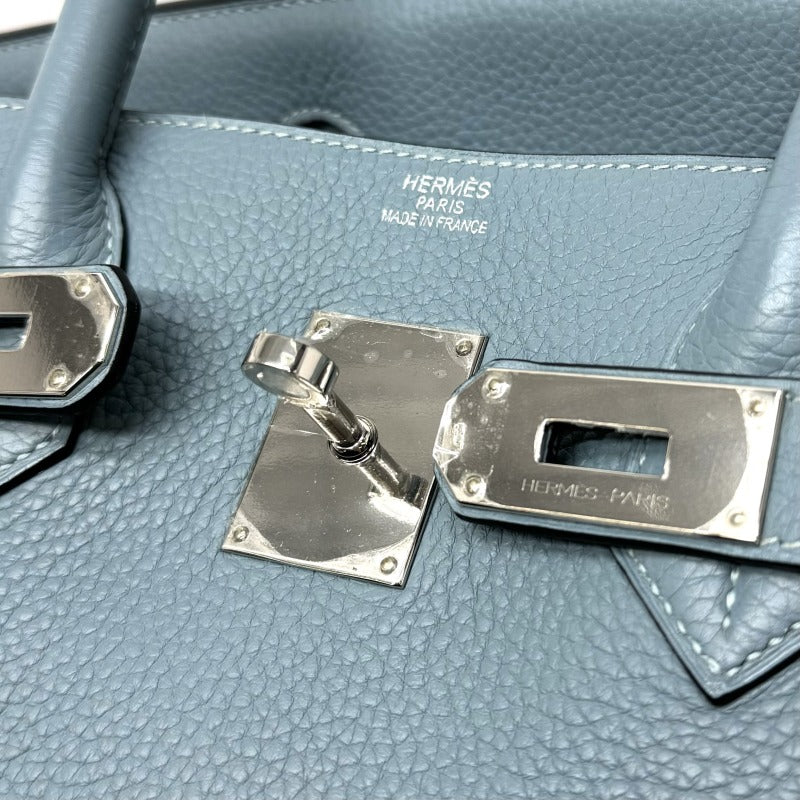 HERMES HERMES Shoulder birkin Bag Shoulder Bag Torillon Clemence Ciel Blue Blue Silver Hardware