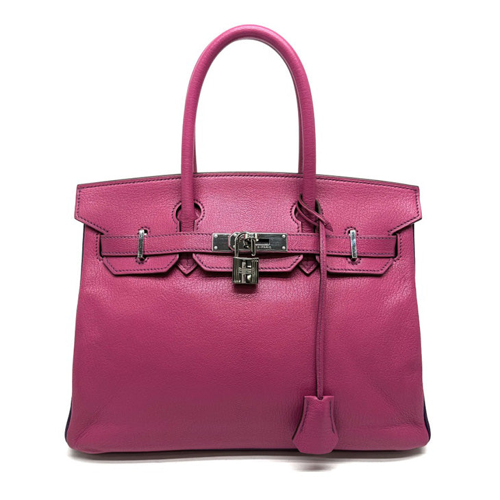 エルメス HERMES バーキン30 バーキン 30 スペシャルオーダー SPO パーソナルオーダー PO バイカラー バッグ トートバッグ シェブルミゾル ローズショッキング ウルトラバイオレット バイカラー ピンク ショッキングピンク シルバー金具 シェーブル ハンドバッグ