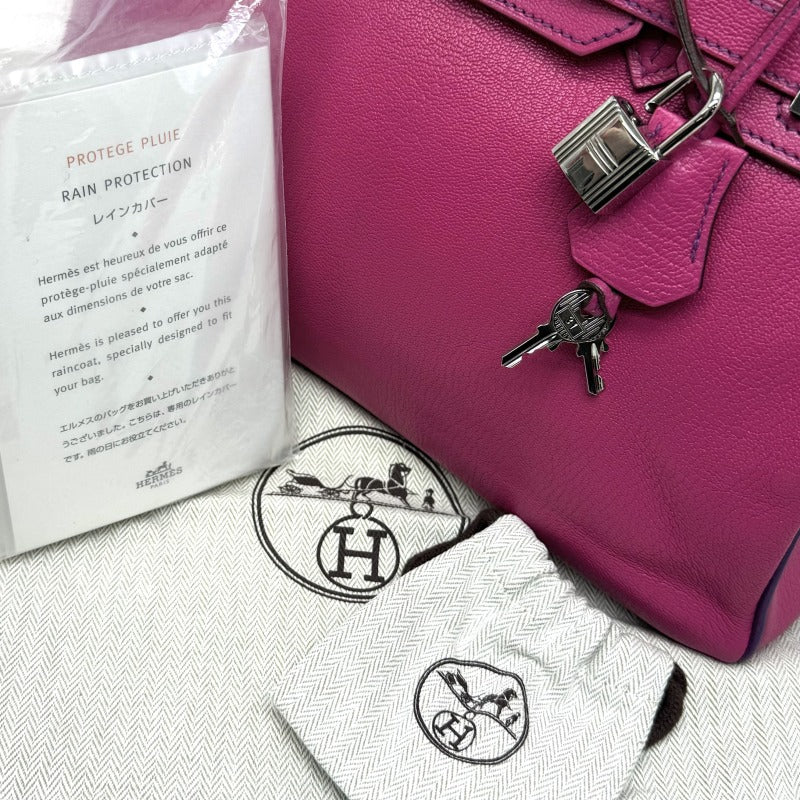 エルメス HERMES バーキン30 バーキン 30 スペシャルオーダー SPO パーソナルオーダー PO バイカラー バッグ トートバッグ シェブルミゾル ローズショッキング ウルトラバイオレット バイカラー ピンク ショッキングピンク シルバー金具 シェーブル ハンドバッグ