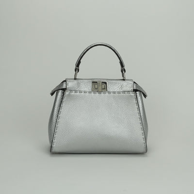 FENDI Fendi Peekaboo Serelia 가방 토트 가방 숄더백 가죽 가죽 은색 금속 피팅 핸드백
