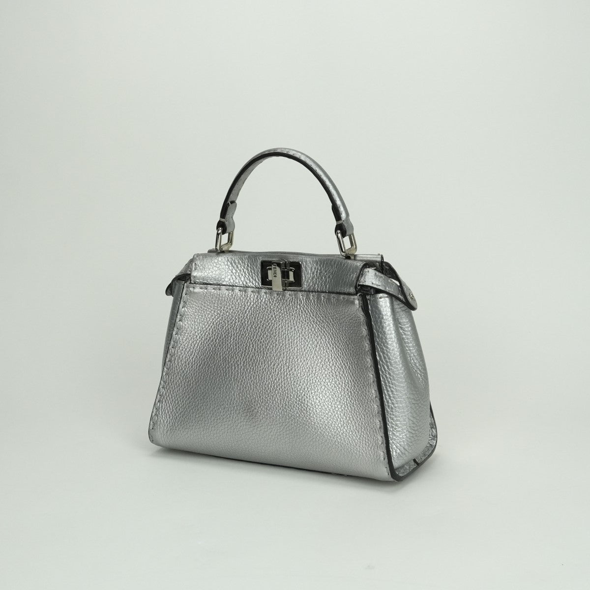 FENDI Fendi Peekaboo Serelia 가방 토트 가방 숄더백 가죽 가죽 은색 금속 피팅 핸드백