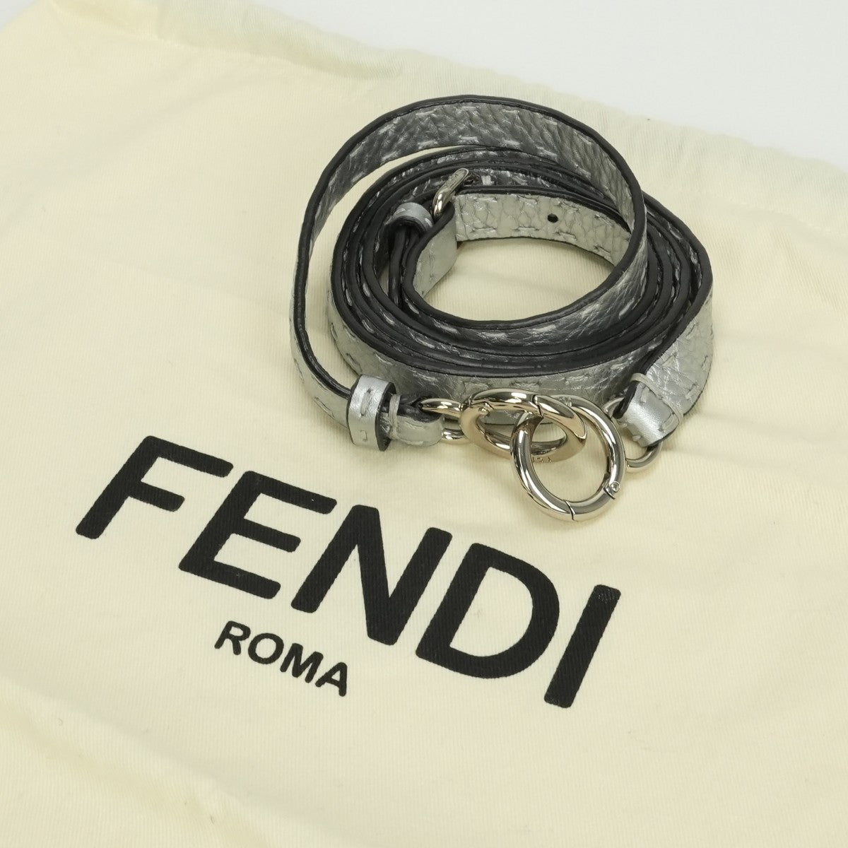 FENDI Fendi Peekaboo Serelia 가방 토트 가방 숄더백 가죽 가죽 은색 금속 피팅 핸드백