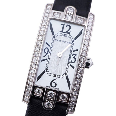 HARRY WINSTON Harry Winston Avenue C Mini Watch Wartwatch 750WG White White Avenue迷你白金钻石