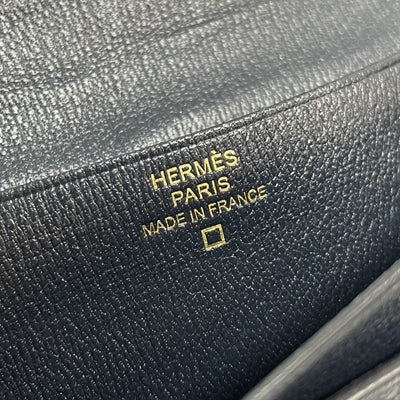 エルメス HERMES ベアンスフレ ベアン スフレ 財布 長財布 ロングウォレット アリゲーター クロコダイル ブルーマリン ブルー ネイビー 紺 ゴールド金具 エキゾチック