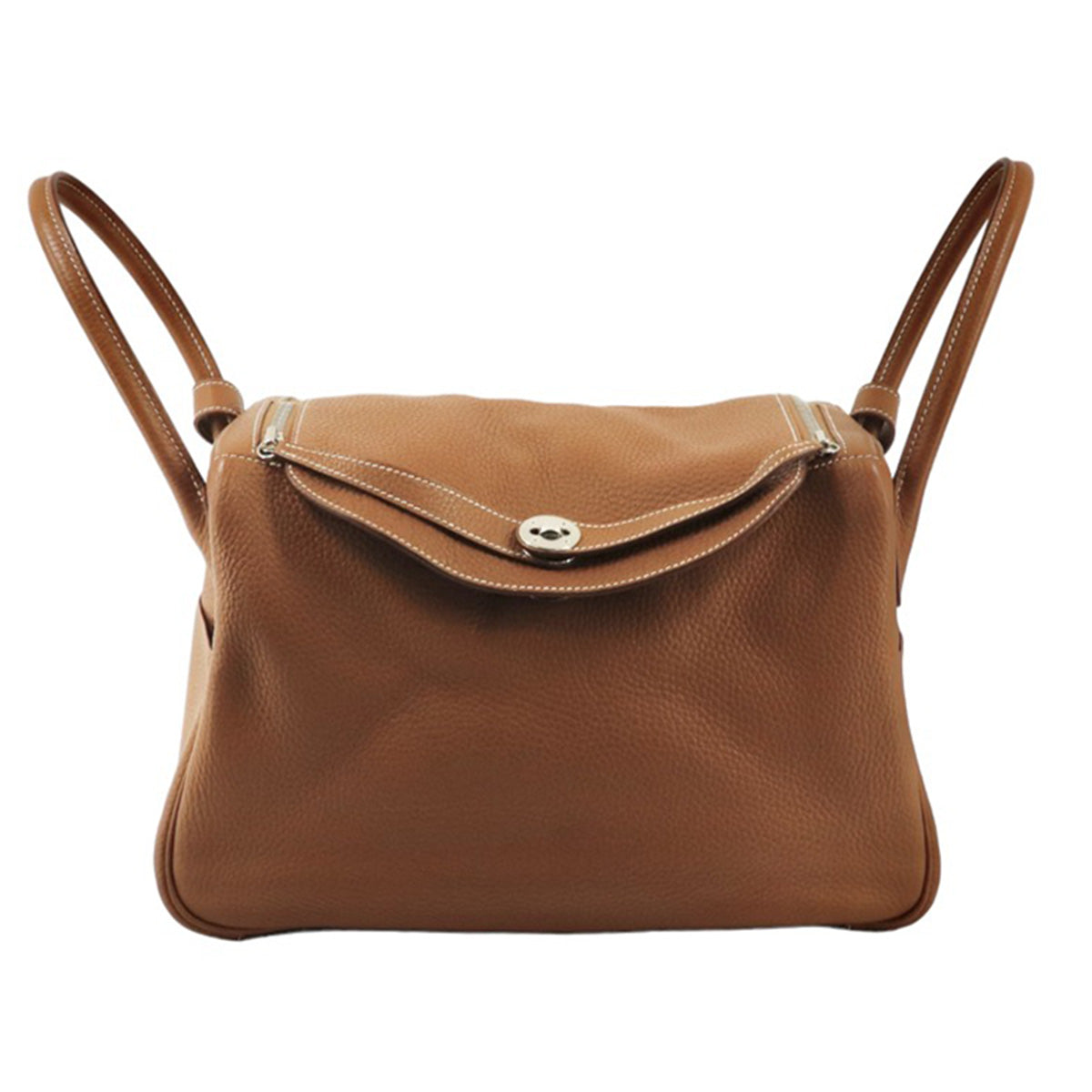 HERMES HERMES Lindy 34 Lindy 34 Bag, Tote bag, Shoulder bag, Toryon Clemence, Gold, Brown, Brown, Silver hardware