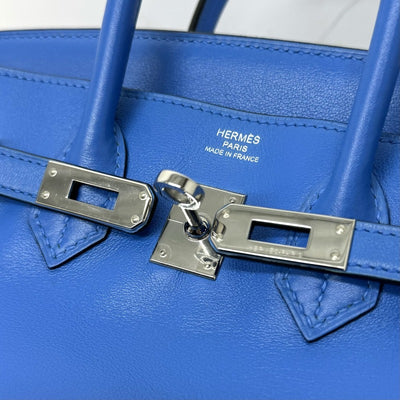 エルメス HERMES バーキン25 バーキン 25 バッグ トートバッグ スイフト ブルーパラダイス ブルー 青 シルバー金具 ヴォースイフト