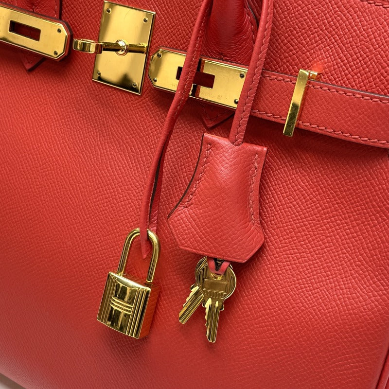 HERMES HERMES Birkin 30 Birkin 30 Bag Tote Bag Epson Rose Jaipur Pink Red Gold Hardware Vo Epson