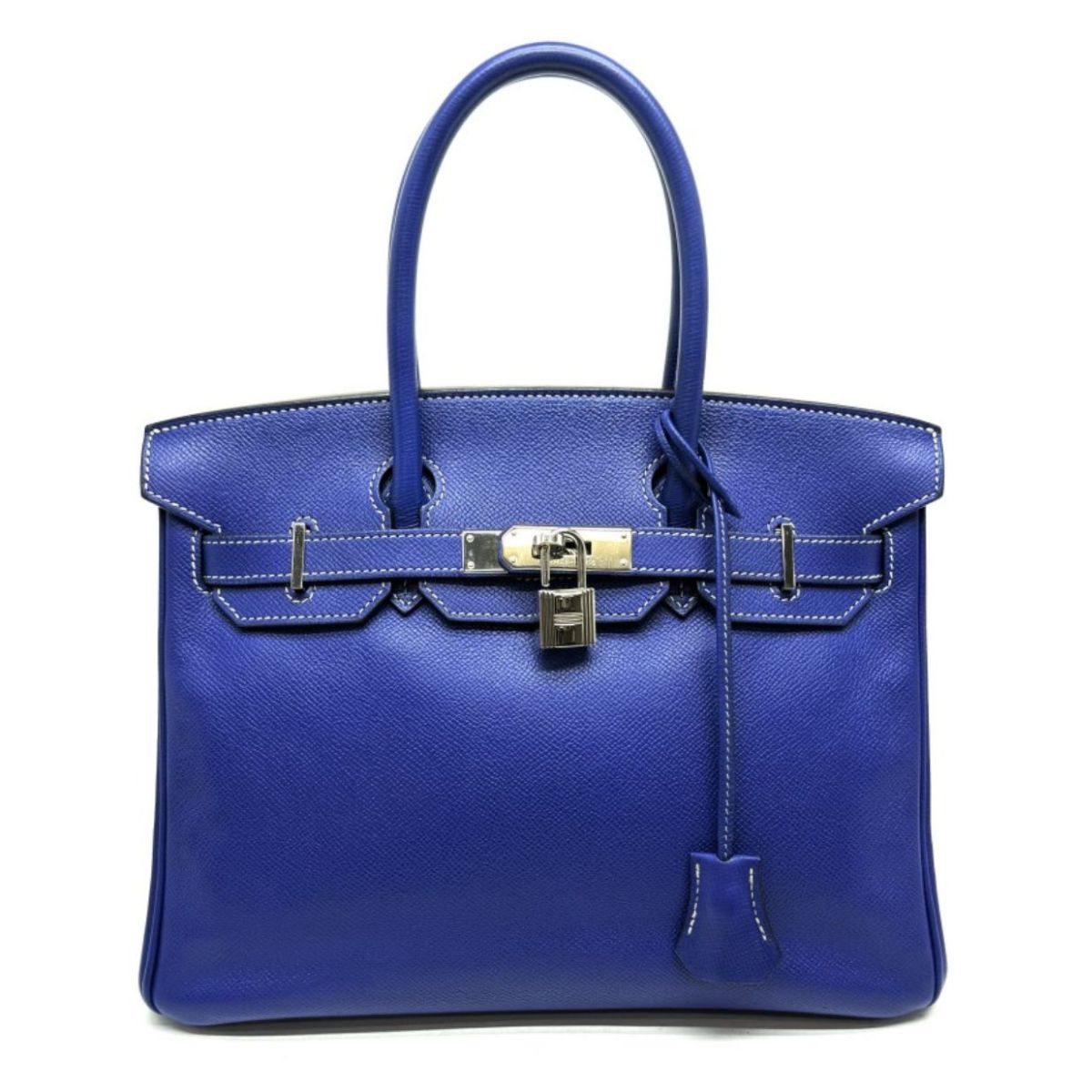 HERMES 爱马仕 Birkin 30 Birkin 30 Candy Birkin Candy Birkin 30 袋子手提袋Epson Blue Electric Blue Izmir蓝色蓝色银色硬件 Bicolor 沃伊·爱普生