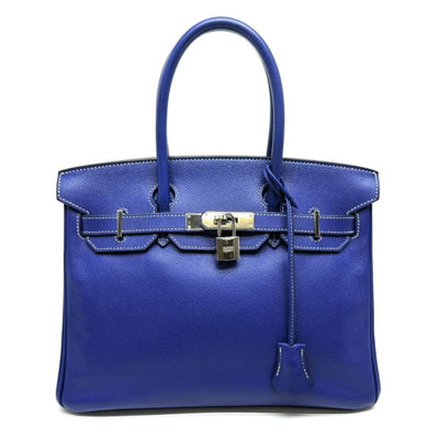 HERMES HERMES Birkin 30 Birkin 30 Candy Birkin Candy Birkin 30 Bag Tote Bag Epson Blue Electric Blue Izmir Blue Blue Silver Hardware Bicolor Vaugh Epson