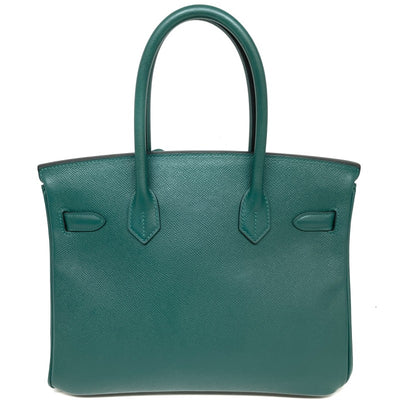 HERMES 爱马仕 Birkin 30 Birkin 30 袋子手提袋Epson玛丽雀绿色绿色银金属配件Vaugh Epson