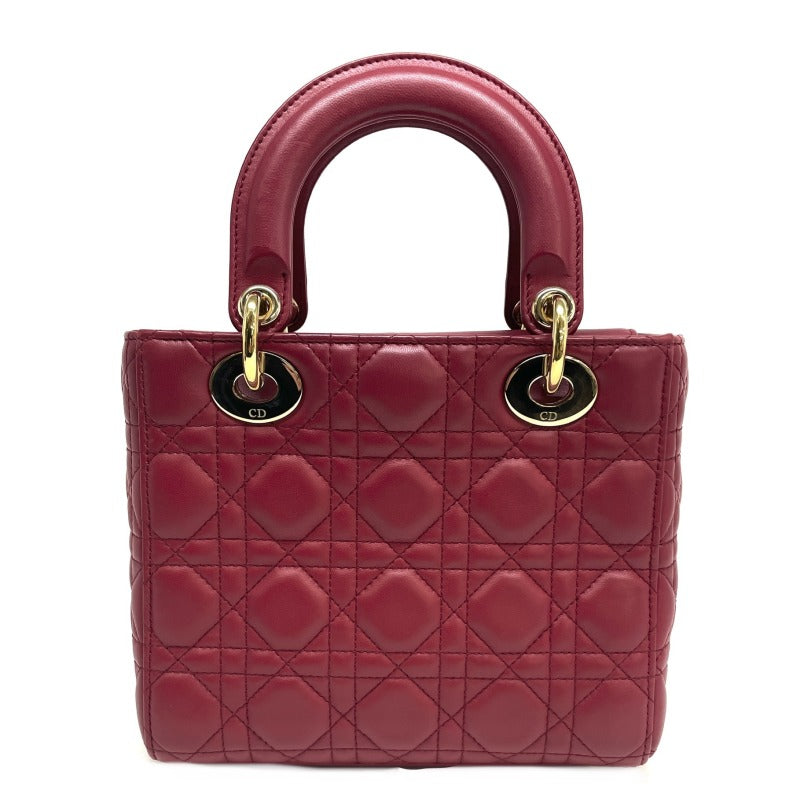 クリスチャンディオール CHRISTIAN DIOR レディディオール スモール MYABC LADY DIOR MY ABCDIOR スモールバッグ MYABC カナージュバッグ バッグ トートバッグ ショルダーバッグ ラムスキン レッド 赤 ゴールド金具