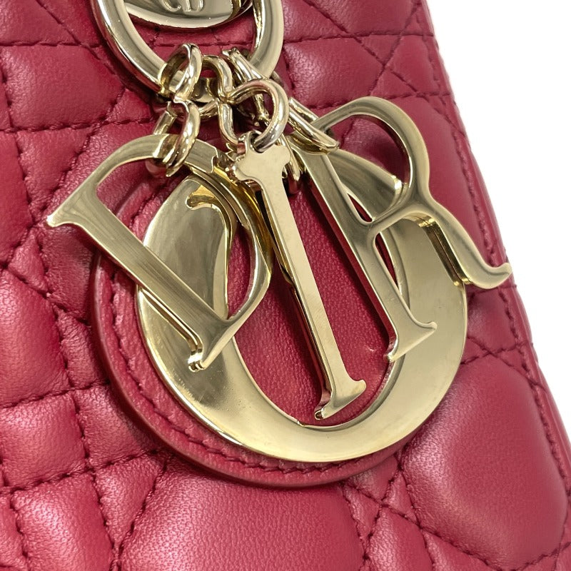 クリスチャンディオール CHRISTIAN DIOR レディディオール スモール MYABC LADY DIOR MY ABCDIOR スモールバッグ MYABC カナージュバッグ バッグ トートバッグ ショルダーバッグ ラムスキン レッド 赤 ゴールド金具