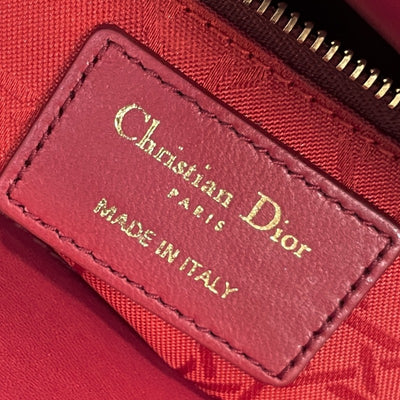 クリスチャンディオール CHRISTIAN DIOR レディディオール スモール MYABC LADY DIOR MY ABCDIOR スモールバッグ MYABC カナージュバッグ バッグ トートバッグ ショルダーバッグ ラムスキン レッド 赤 ゴールド金具