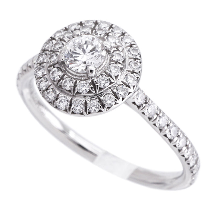 Tiffany & Co. Tiffany＆Co。 Tiffany & Co. Sorest Ring PT950银色Sorest Diamond Ring solest Ring Ring订婚戒指