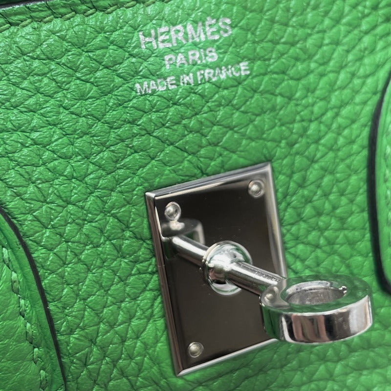 エルメス HERMES バーキン25 バーキン 25 バッグ トートバッグ トリヨンクレマンス バンブー グリーン 緑 シルバー金具