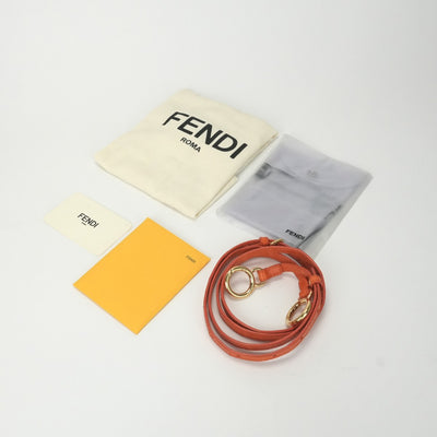 FENDI 펜디 Peekaboo small Mini peekaboo Peekaboo mini 가방, 토트 백, 숄더백, 악어, 오렌지, 골드 하드웨어, 이국어