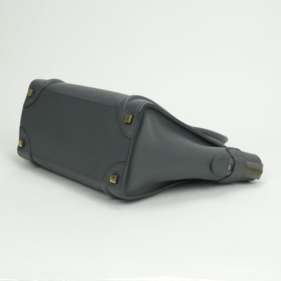 セリーヌ CELINE ラゲージ マイクロ マイクロラゲージ ラゲージマイクロ バッグ トートバッグ ドラムドカーフスキン グレー Gray ゴールド金具 ハンドバッグ