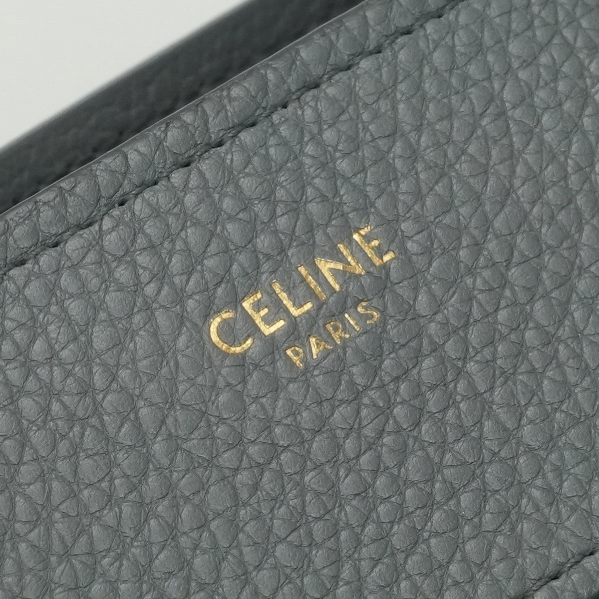 セリーヌ CELINE ラゲージ マイクロ マイクロラゲージ ラゲージマイクロ バッグ トートバッグ ドラムドカーフスキン グレー Gray ゴールド金具 ハンドバッグ